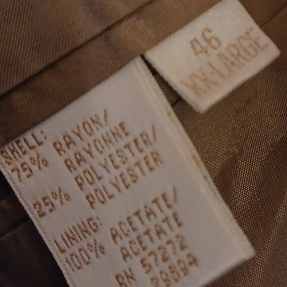 Perry Ellis Mens Professional classic fit Two Button tan Blazer Jacket size 46R - Picture 7 of 8